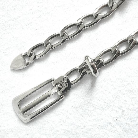 VTG 90s Calvin Klein Women Classic Silver Chain Belt OS Career Modern Cocktail - Picture 2 of 6